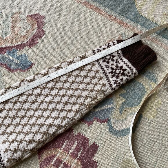 Vintage Dale Of Norway Sweater 100% Wool Size 44 Large Brown Pattern Crewneck - Picture 9 of 9